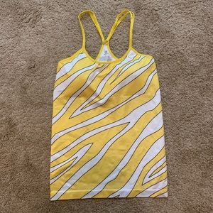 Yellow Zebra Print Workout Top
